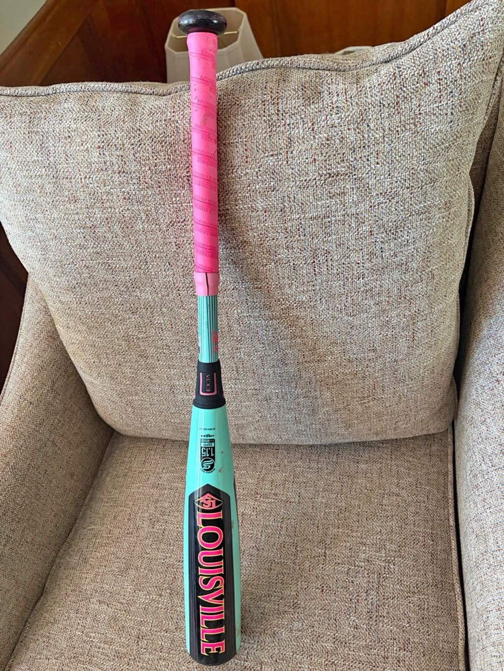 Louisville Slugger Kids Teal and Pink Baseball Bat